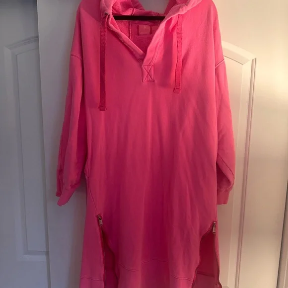 Pink FP Hoodie Midi Sweatshirt Dress - Picture 4 of 6